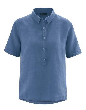 Reine 100% Hanf Schlupfbluse Normal Fit - blueberry [ba7fad7ffb6aa3fccc43191c6f8f98d0]