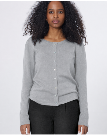 Edler Strickcardigan aus Wolle und Hanf/Biobaumwolle Normal Fit - rock [eba9e4c21d9f2b8ba6475ff0833b88bb]