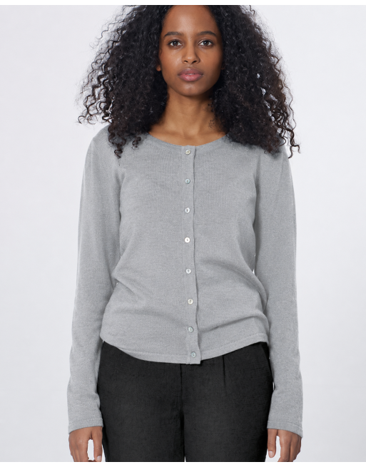 Edler Strickcardigan aus Wolle und Hanf/Biobaumwolle Normal Fit - rock [eba9e4c21d9f2b8ba6475ff0833b88bb]