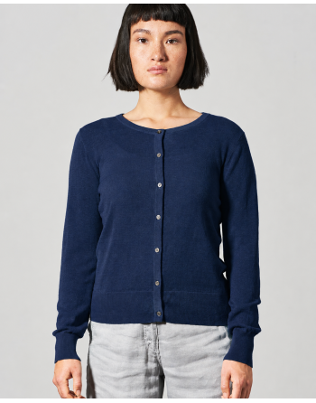 Sommerlicher Cardigan aus Hanf/Bio-Baumwolle Slim Fit - navy [d182576a8fe26fd491c51ab1667c8073]