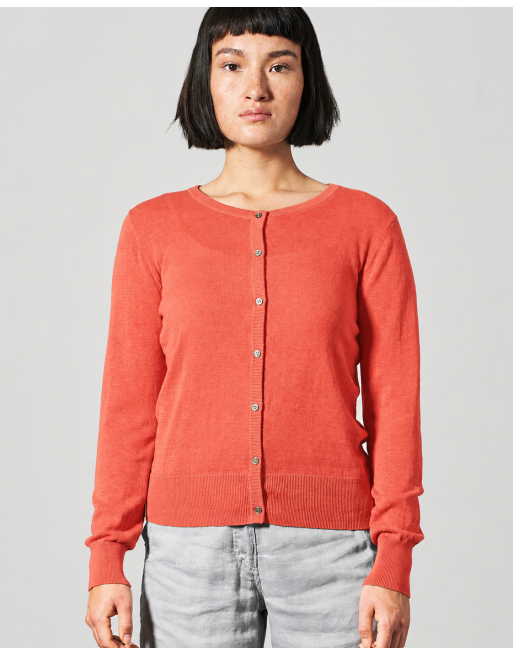 Sommerlicher Cardigan aus Hanf/Bio-Baumwolle Slim Fit - crab [a9f2ae201814144d3418b8aa6ef0d846]
