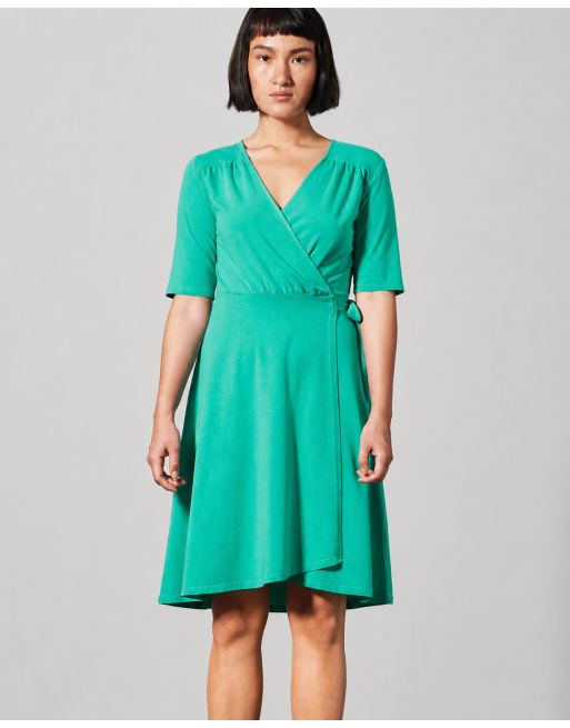 Wickelkleid Hanf/Biobaumwolle Slim Fit - emerald [c26703473facff56efa155c145eab96c]
