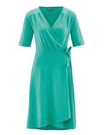 Wickelkleid Hanf/Biobaumwolle Slim Fit - emerald [76bcdef55e9f0ae6f70bef5c0e71347c]