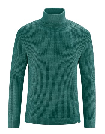 Rollkragen Pullover aus Hanf/Biobaumwolle - Normal Fit - spruce [2da0d8952eb4a72187292b740091d52b]