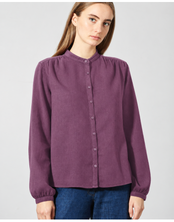 Feminine Stehkragenbluse Hanf/Biobaumwolle - Normal Fit - purple [a5390a2d8aeb30e57c1ff77a3675830a]