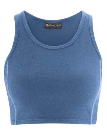Basic Yoga-Top Hanf/Biobaumwolle Slim Fit - blueberry [7171a104422145cedfb59ac6e556c1cd]