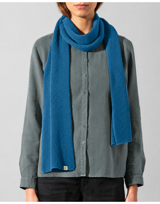 HempAge Monochromer Schal aus Hanf & Bio-Baumwolle – Unisex - sea [bffdde08b191cc0bad86985c81191583]