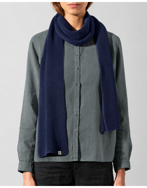 HempAge Monochromer Schal aus Hanf & Bio-Baumwolle – Unisex - night [39c59be01cb2aa6606e97870a3c54636]