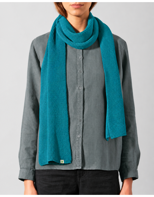 HempAge Monochromer Schal aus Hanf & Bio-Baumwolle – Unisex - lagoon [d8e730be87a5c8b0fa7a12302eef967a]