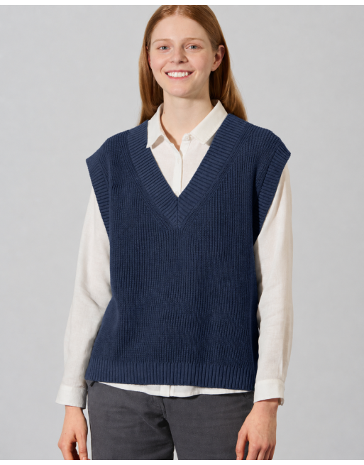 Modischer Pullunder aus Hanf/Biobaumwolle Casual Fit - navy [07e67650447e538403d128298d94d3b0]