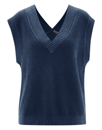 Modischer Pullunder aus Hanf/Biobaumwolle Casual Fit - navy [d6ac3e9f58f9680ab08edcb528719103]