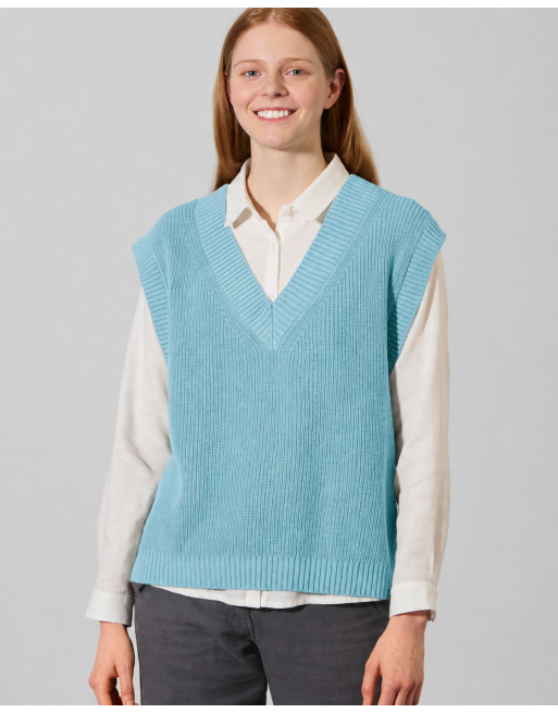 Modischer Pullunder aus Hanf/Biobaumwolle Casual Fit - wave [1fc9f8960d31c8a9823375f166d9b656]