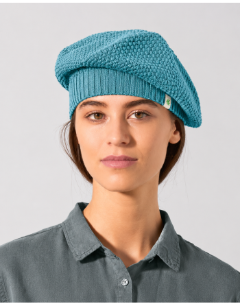 Feine Baskenmütze aus Hanf/Biobaumwolle - wave [6010664b1fcbb8001f293f4fbc30f2bf]