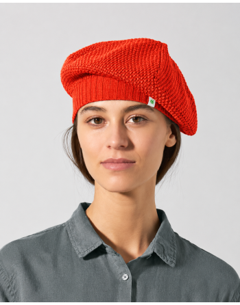 Feine Baskenmütze aus Hanf/Biobaumwolle - brick [6cc673aee5def2f8b053e102cb83d8de]
