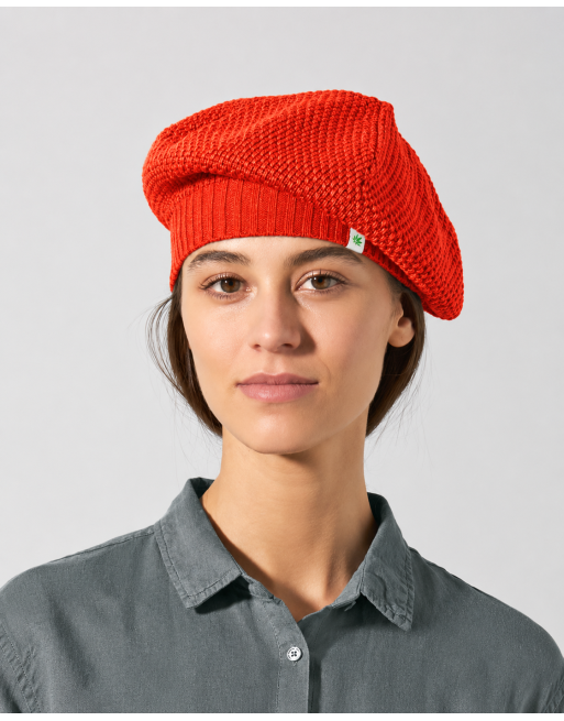 Feine Baskenmütze aus Hanf/Biobaumwolle - brick [6cc673aee5def2f8b053e102cb83d8de]