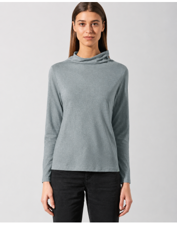 Damen Langarmshirt mit Kelchkragen aus Hanf & Bio-Baumwolle – Normal Fit - titan [6da3c6e2f28b3235fe8567a87d850df9]