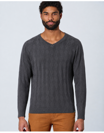 V-Kragen Pullover Hanf/Biobaumwolle Casual Fit - anthrazit [648ac28ebaef85b1b5220c2ec395c9de]