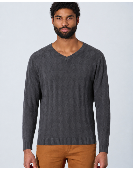 V-Kragen Pullover Hanf/Biobaumwolle Casual Fit - anthrazit [648ac28ebaef85b1b5220c2ec395c9de]