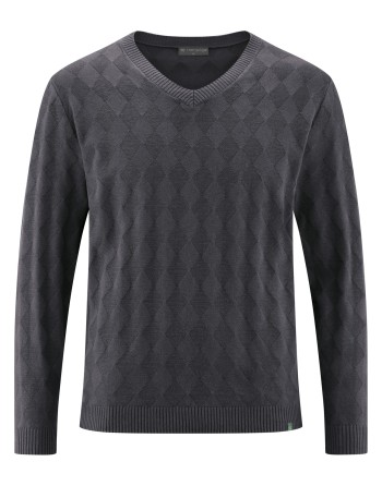V-Kragen Pullover Hanf/Biobaumwolle Casual Fit - anthrazit [323f9850883fe3a8628a0ee9efda7fb9]