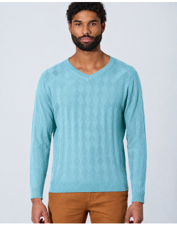 V-Kragen Pullover Hanf/Biobaumwolle Casual Fit - wave [6c32aebd84de9ba942f2d85c1e17c295]