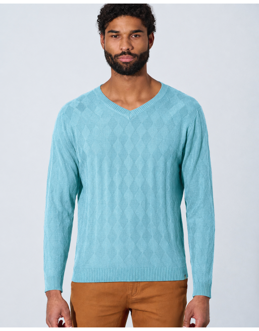 V-Kragen Pullover Hanf/Biobaumwolle Casual Fit - wave [6c32aebd84de9ba942f2d85c1e17c295]