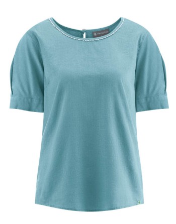 Feminine Halbarmbluse Hanf/Biobaumwolle Normal Fit - wave [dd4c8f33960baec410e8bf065bbd2c19]