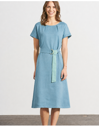 Zeitloses Midikleid aus Hanf/Biobaumwolle - Normal Fit - wave [5f4f71ec30eef88790f71937d5629f6a]