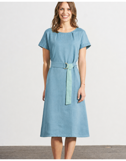 Zeitloses Midikleid aus Hanf/Biobaumwolle - Normal Fit - wave [5f4f71ec30eef88790f71937d5629f6a]