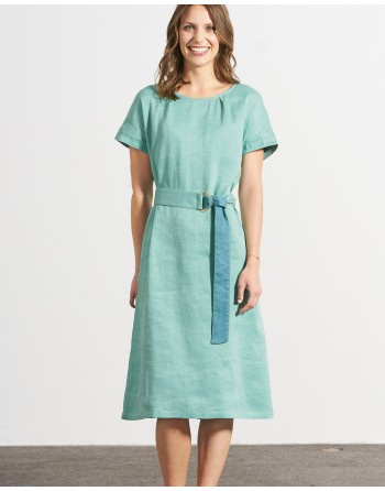 Zeitloses Midikleid aus Hanf/Biobaumwolle - Normal Fit - sage [540c5f863fb3f8d0de9be3a5d2d40632]