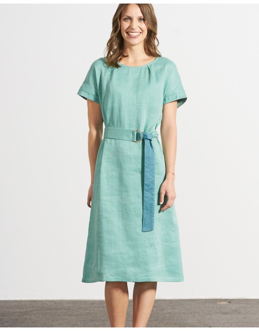 Zeitloses Midikleid aus Hanf/Biobaumwolle - Normal Fit - sage [540c5f863fb3f8d0de9be3a5d2d40632]