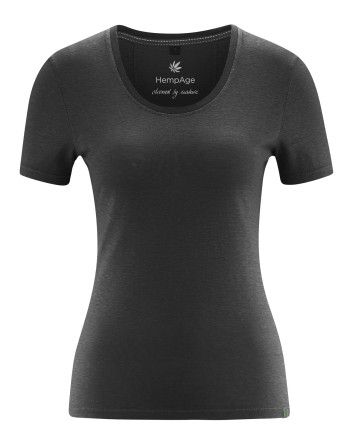 Slim fit Damen T-Shirt Hanf/Biobaumwolle - black [5fe68ba57a0be6711b07986b8a96955b]