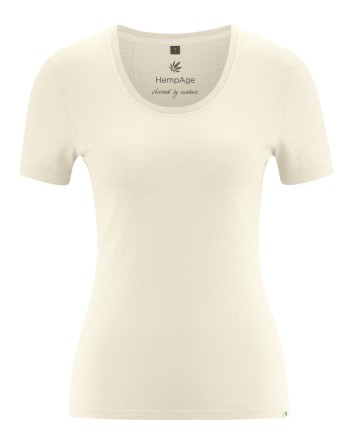 Slim fit Damen T-Shirt Hanf/Biobaumwolle - nature [b08e876fc116d1eccc8c7ff5dfb7494e]