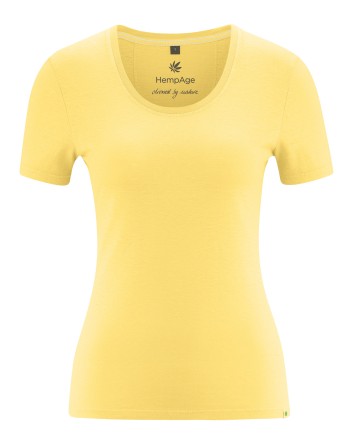 Slim fit Damen T-Shirt Hanf/Biobaumwolle - butter [18c5c0c5f2a1ee2128db0d24a2f9c7da]