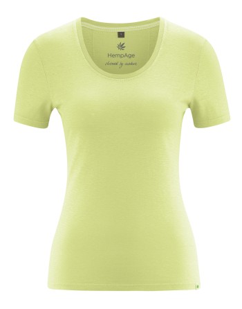 Slim fit Damen T-Shirt Hanf/Biobaumwolle - lind [8b28919a8fd38fdd0ff3926ebb720835]