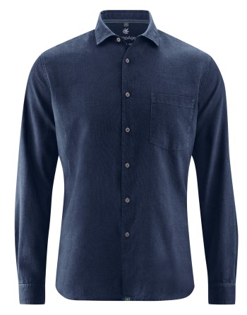 Edles Business Hemd Hanf/Biobaumwolle - Normal Fit - navy [5d174594f3514d238a4b17cde8dfcdce]