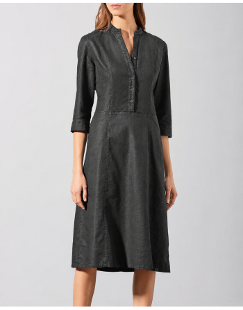 Modernes Hemdblusenkleid Hanf/Biobaumwolle Normal Fit - black [58be78333c8e44dddacece0eed9af8a7]