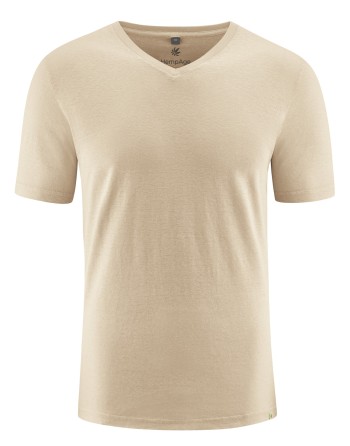 V-Kragen T-Shirt aus Hanf & Bio-Baumwolle – Slim Fit - gobi [9b42fddbe0f50c6f984582925d5b2e50]
