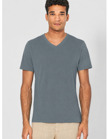 V-Kragen T-Shirt aus Hanf & Bio-Baumwolle – Slim Fit - titan [fa720b68fcbcf73e79fec01710e298f2]