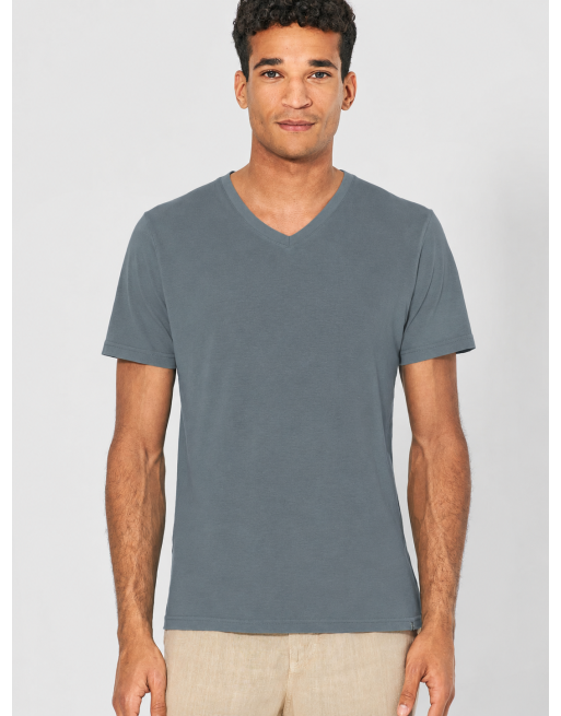 V-Kragen T-Shirt aus Hanf & Bio-Baumwolle – Slim Fit - titan [fa720b68fcbcf73e79fec01710e298f2]