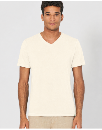 V-Kragen T-Shirt aus Hanf & Bio-Baumwolle – Slim Fit - offwhite [cceb7abfb495bed1afa2bbed4f18966b]