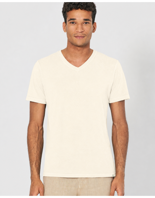 V-Kragen T-Shirt aus Hanf & Bio-Baumwolle – Slim Fit - offwhite [cceb7abfb495bed1afa2bbed4f18966b]
