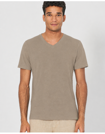 V-Kragen T-Shirt aus Hanf & Bio-Baumwolle – Slim Fit - grit [92fc9c09e1529b7684bdcb4d1979a95e]
