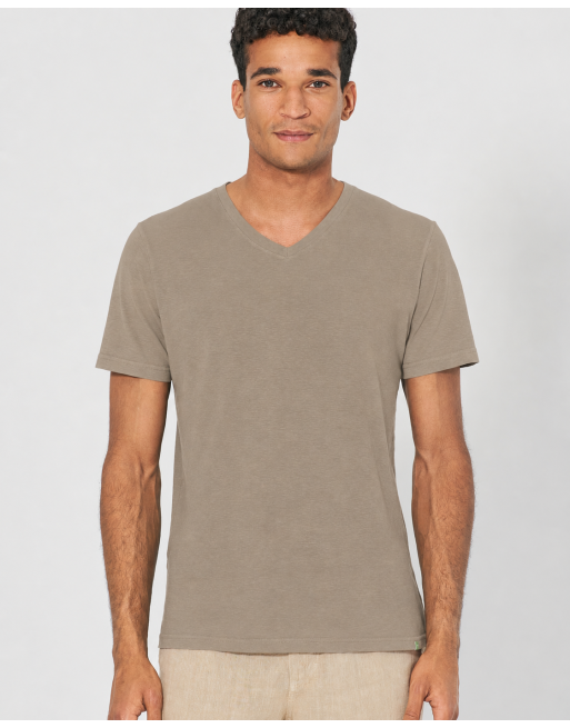 V-Kragen T-Shirt aus Hanf & Bio-Baumwolle – Slim Fit - grit [92fc9c09e1529b7684bdcb4d1979a95e]