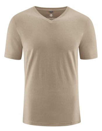 V-Kragen T-Shirt aus Hanf & Bio-Baumwolle – Slim Fit - grit [9a1034cc32b9b0edc5675e029a8cd9a5]