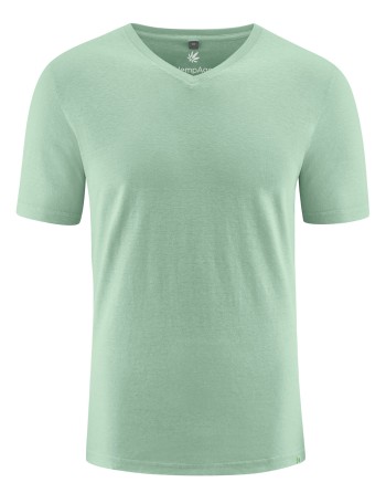 V-Kragen T-Shirt aus Hanf & Bio-Baumwolle – Slim Fit - menta [1d7538579d8dc4ca058f9ac8d4926798]
