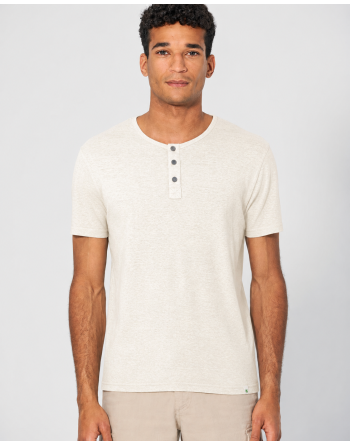 Solides Henley T-Shirt Hanf/Biobaumwolle Normal Fit - offwhite [4518846248da42176833ce317fe59556]