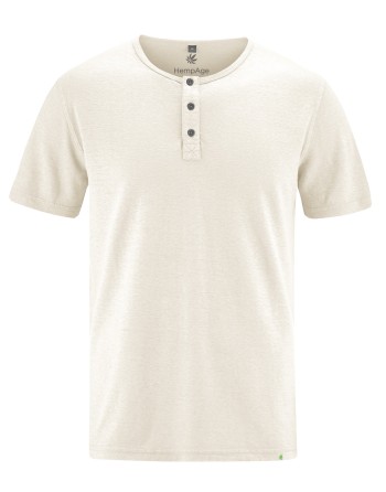 Solides Henley T-Shirt Hanf/Biobaumwolle Normal Fit - offwhite [4756cfd7220c185faee0b790e4f91226]