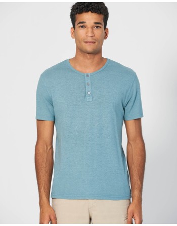 Solides Henley T-Shirt Hanf/Biobaumwolle Normal Fit - wave [5c5a48094570331c66a676ac0bf9c5d1]