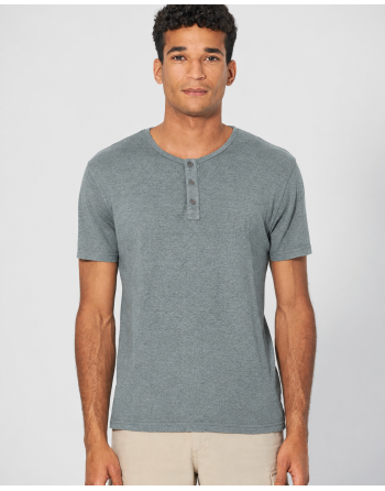 Solides Henley T-Shirt Hanf/Biobaumwolle Normal Fit - titan [b8f2953bb2107b8c703b403d1e271f51]