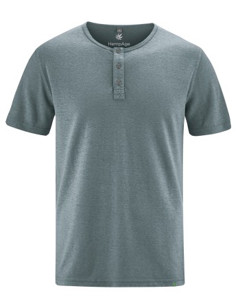 Solides Henley T-Shirt Hanf/Biobaumwolle Normal Fit - titan [e8ef442d3b771b86e8c97434e6704310]